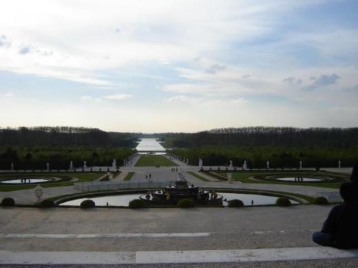 Versailles gardens. Spot the surrounding town